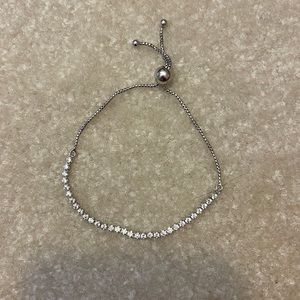 Pandora White Crystal Beaded Tie Bracelet